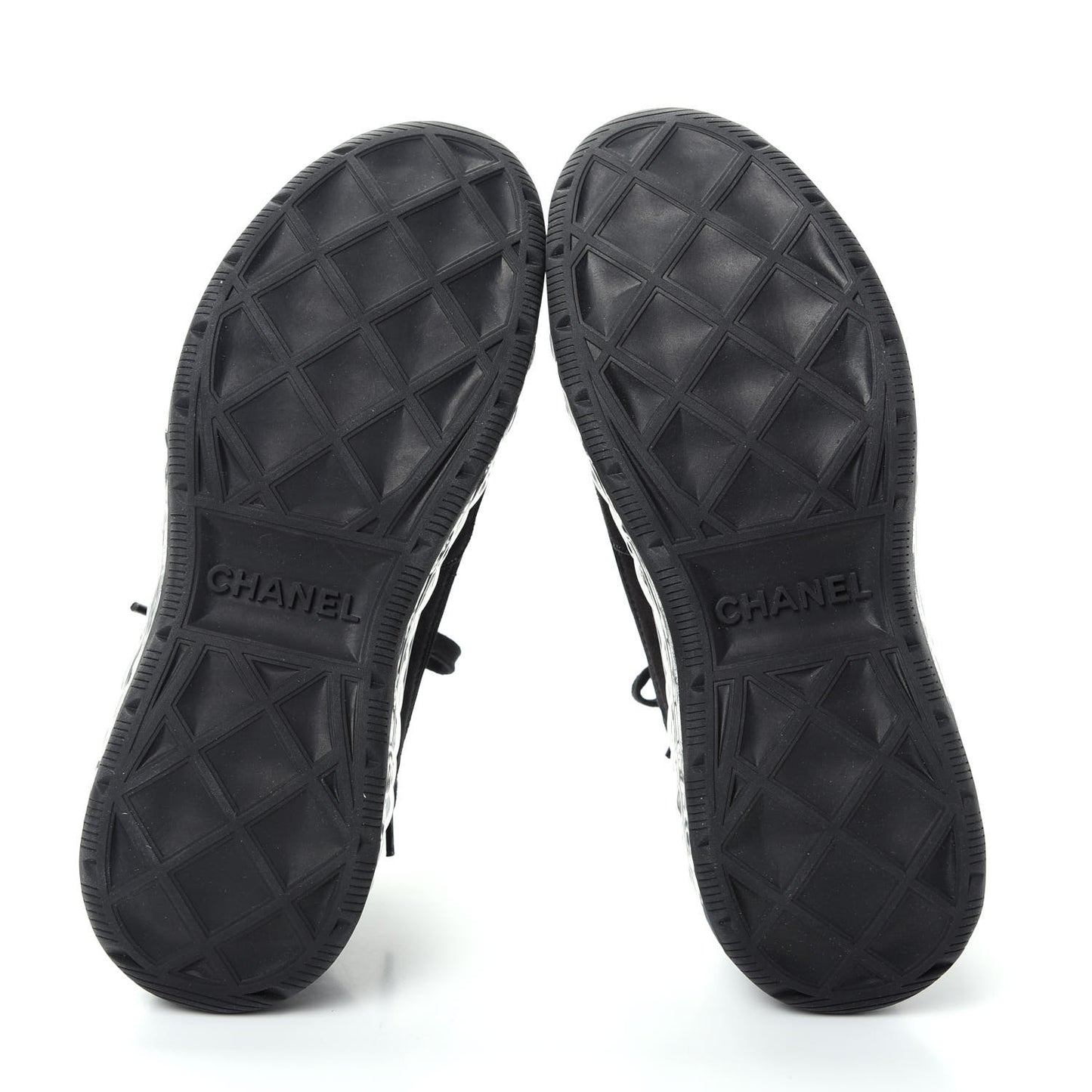 Suede Calfskin Velvet Grosgrain CC Sneakers 37.5 Black