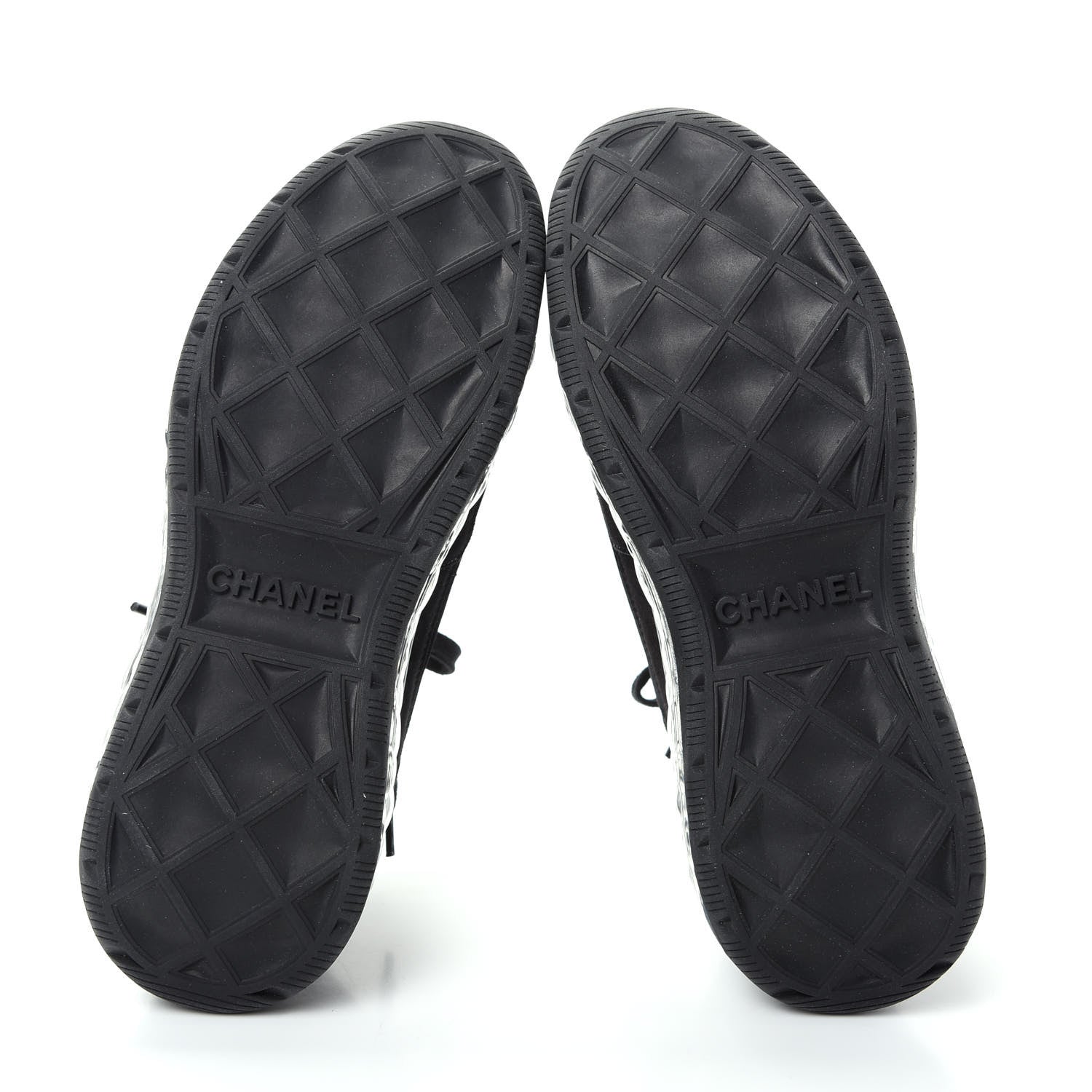 Chanel Suede Calfskin Velvet Grosgrain CC Sneakers 37.5 Black 6 of 11