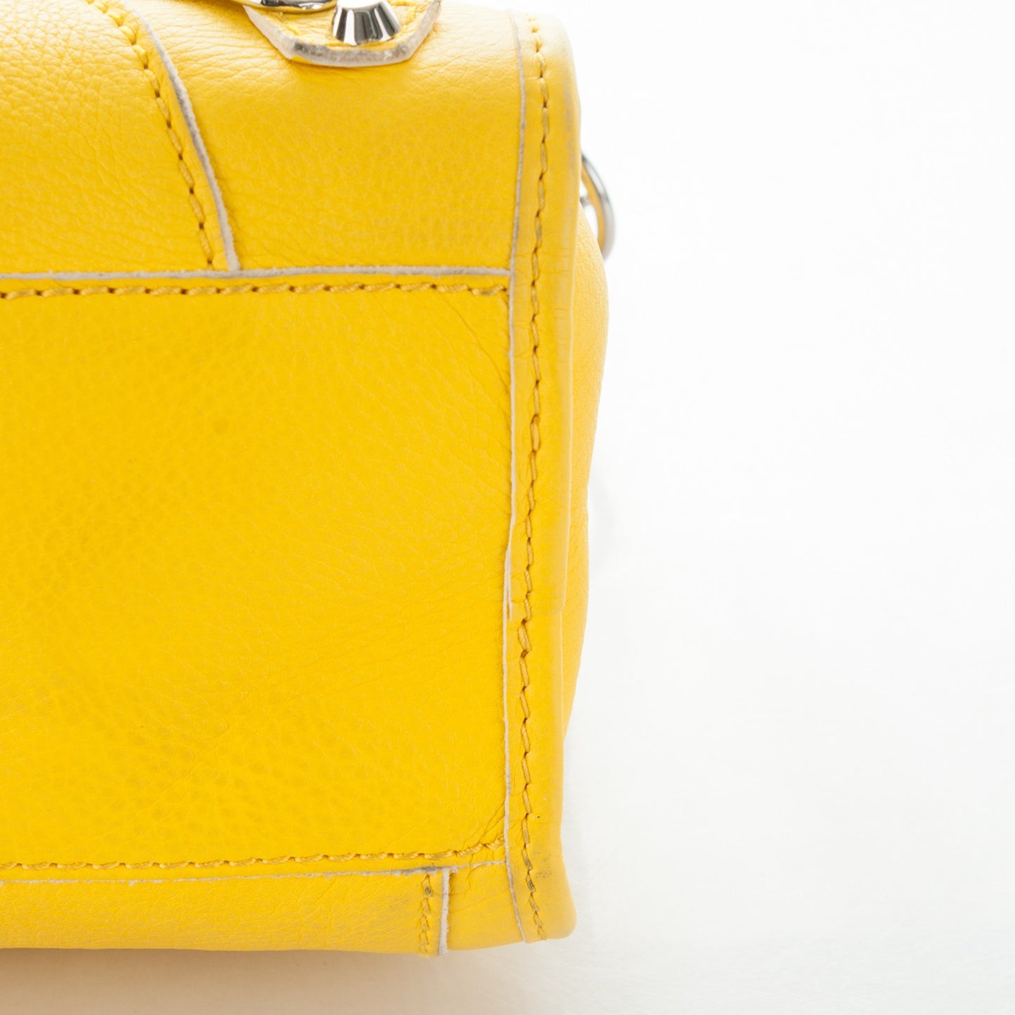 Supple Grained Calfskin Classic Silver Hardware Highlight City Jaune Soleil