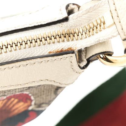 Gucci GG Supreme Monogram Flora Web Small Ophidia Half Moon Hobo White 14 of 14