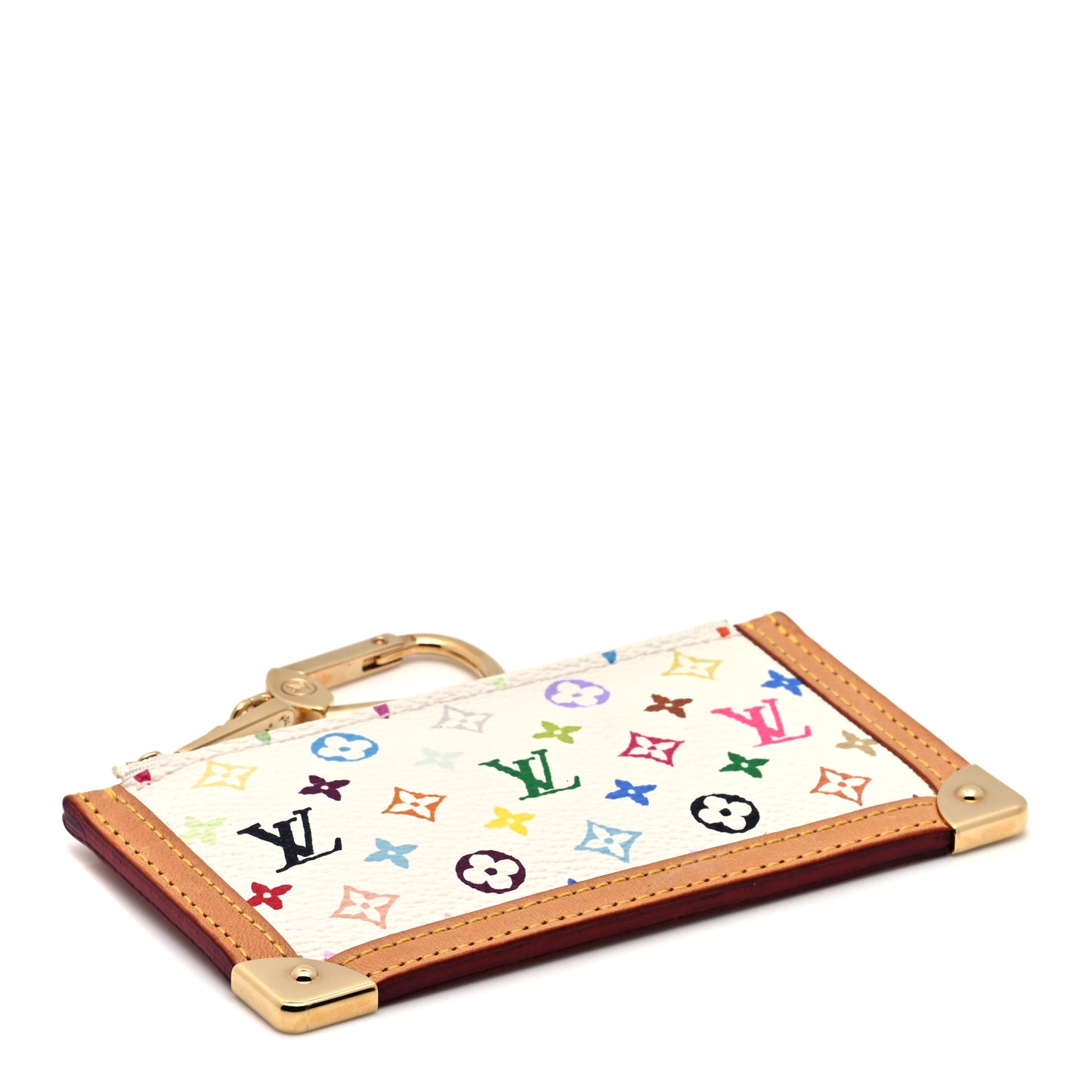 Monogram Multicolor Key Pouch White