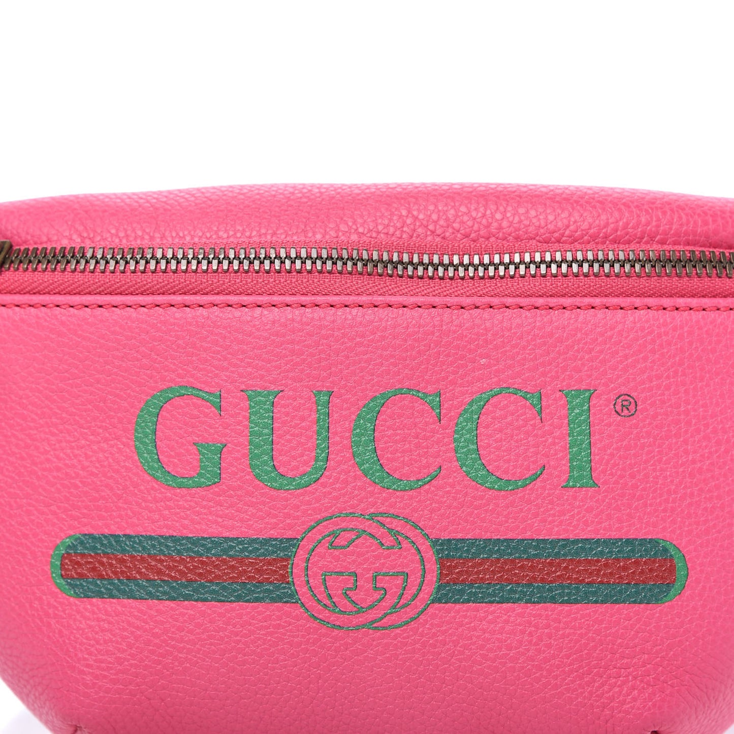 Grained Calfskin Small Logo Belt Bag Box Pink Green