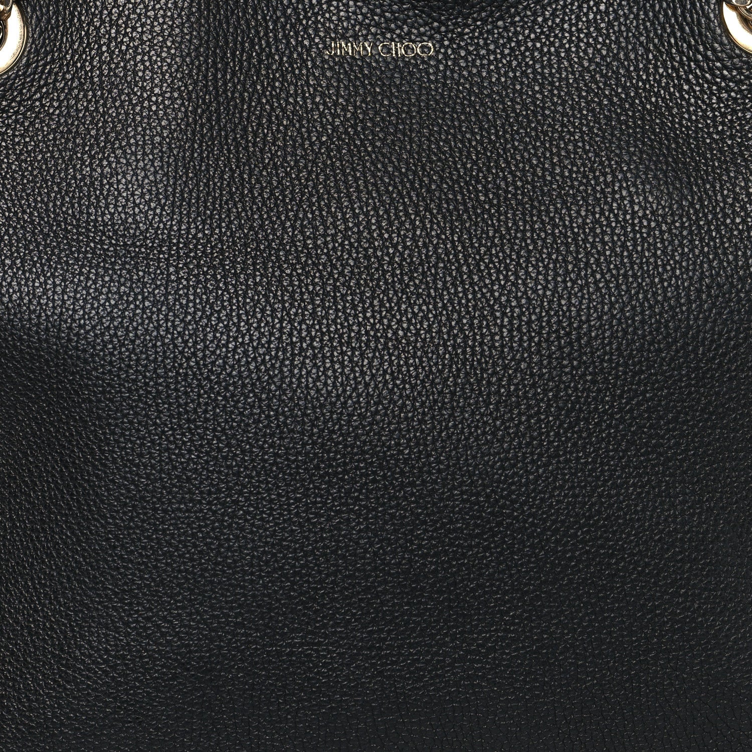 Jimmy Choo Calfskin Medium Flo Tote Black Pink 11 of 13