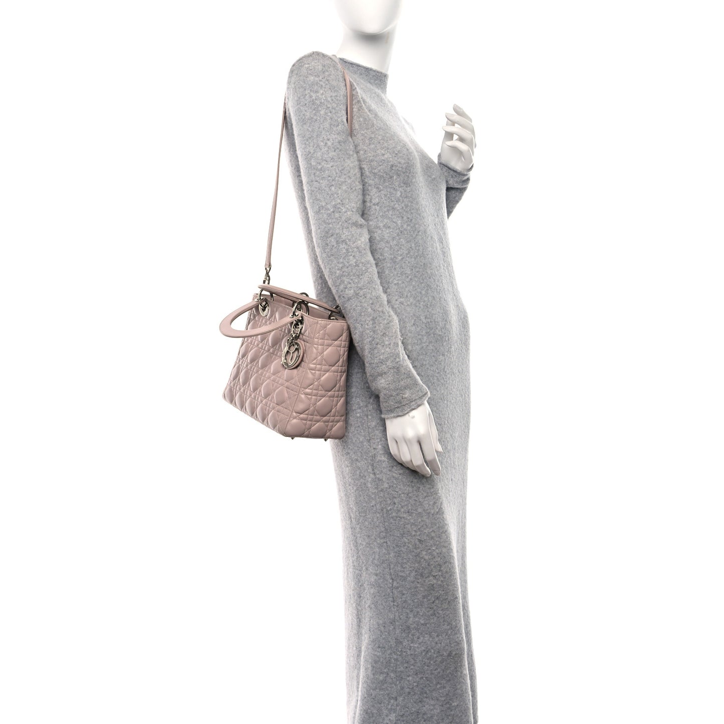 Lambskin Cannage Medium Lady Dior Light Pink