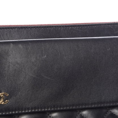 Chanel Lambskin Quilted Large Flap Cosmetic Case Black 12 of 13