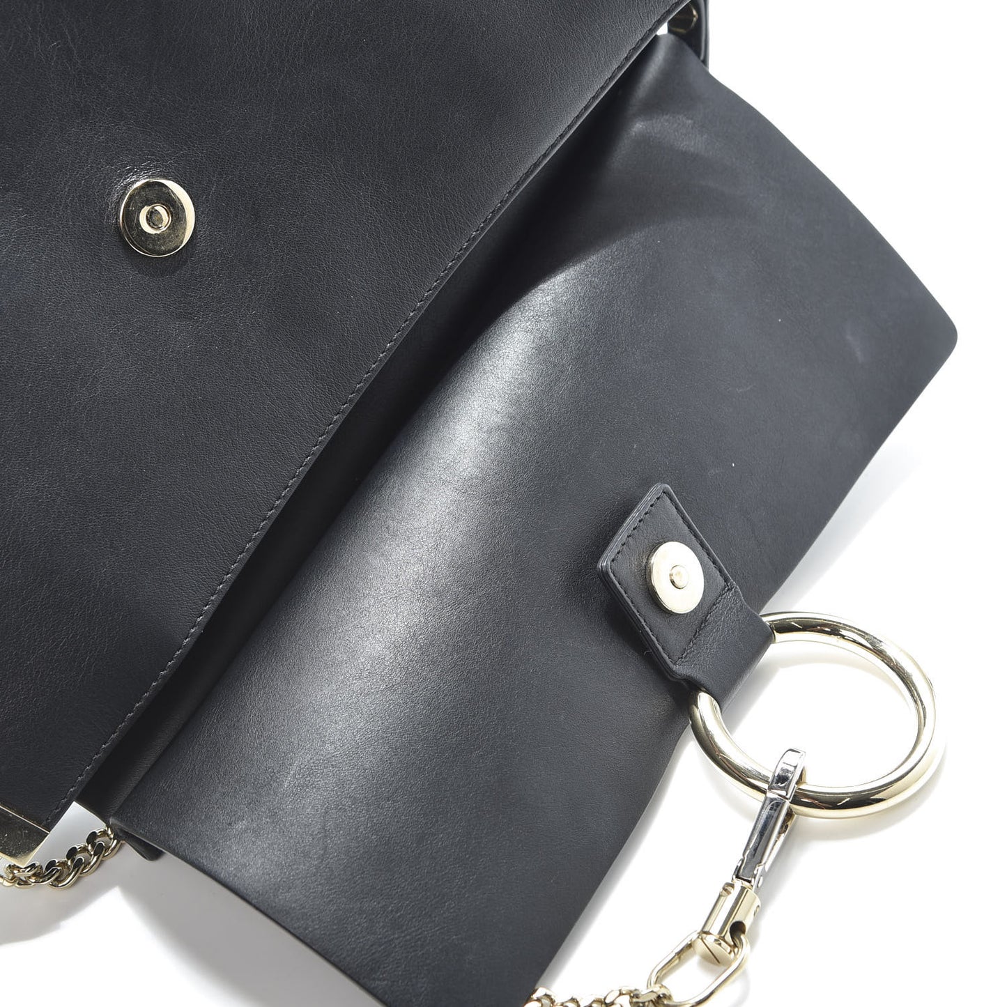 Suede Calfskin Medium Faye Shoulder Bag Black