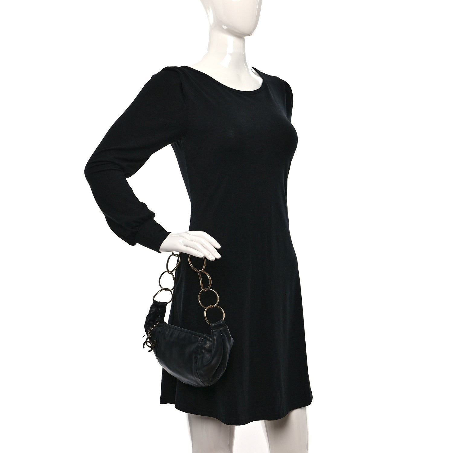 Chanel Lambskin Small Chain Hobo Black 2 of 11
