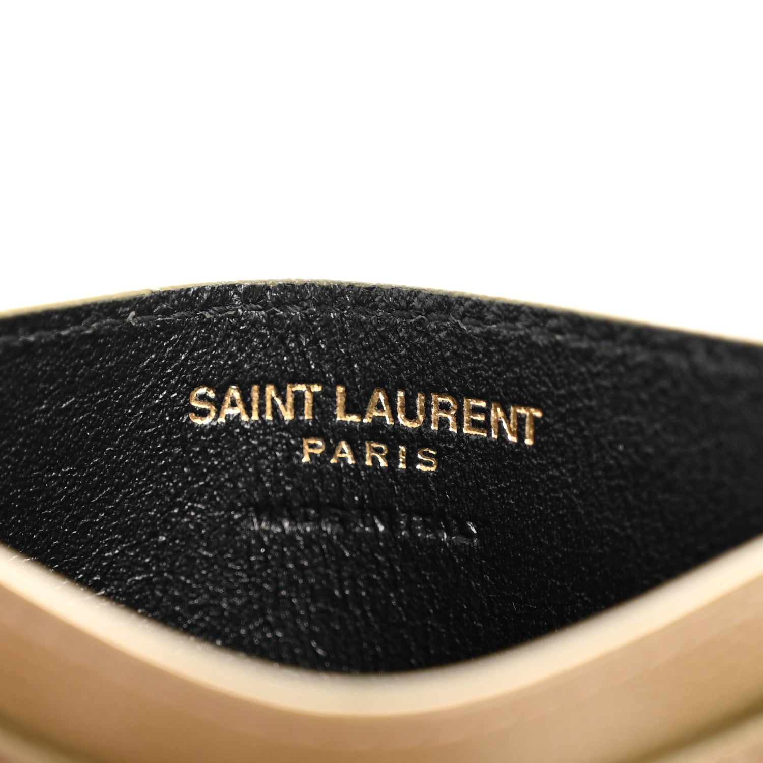 Saint Laurent Grain De Poudre Matelasse Chevron Monogram Credit Card Case Vert Kaki 6 of 10