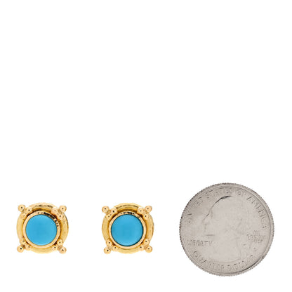 Elizabeth Locke 19K Yellow Gold Turquoise Stud Earrings 2 of 4