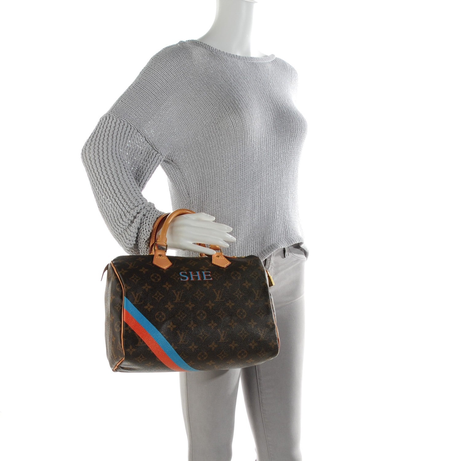 Louis Vuitton Monogram My LV Heritage Speedy 30 Blue Orange 2 of 8