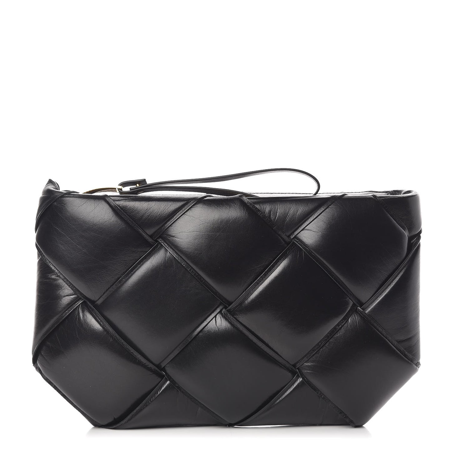 Nappa Maxi Intrecciato Padded Clutch Black