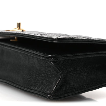 Chanel Caviar Quilted Camellia Clutch With Chain Black 11 of 13