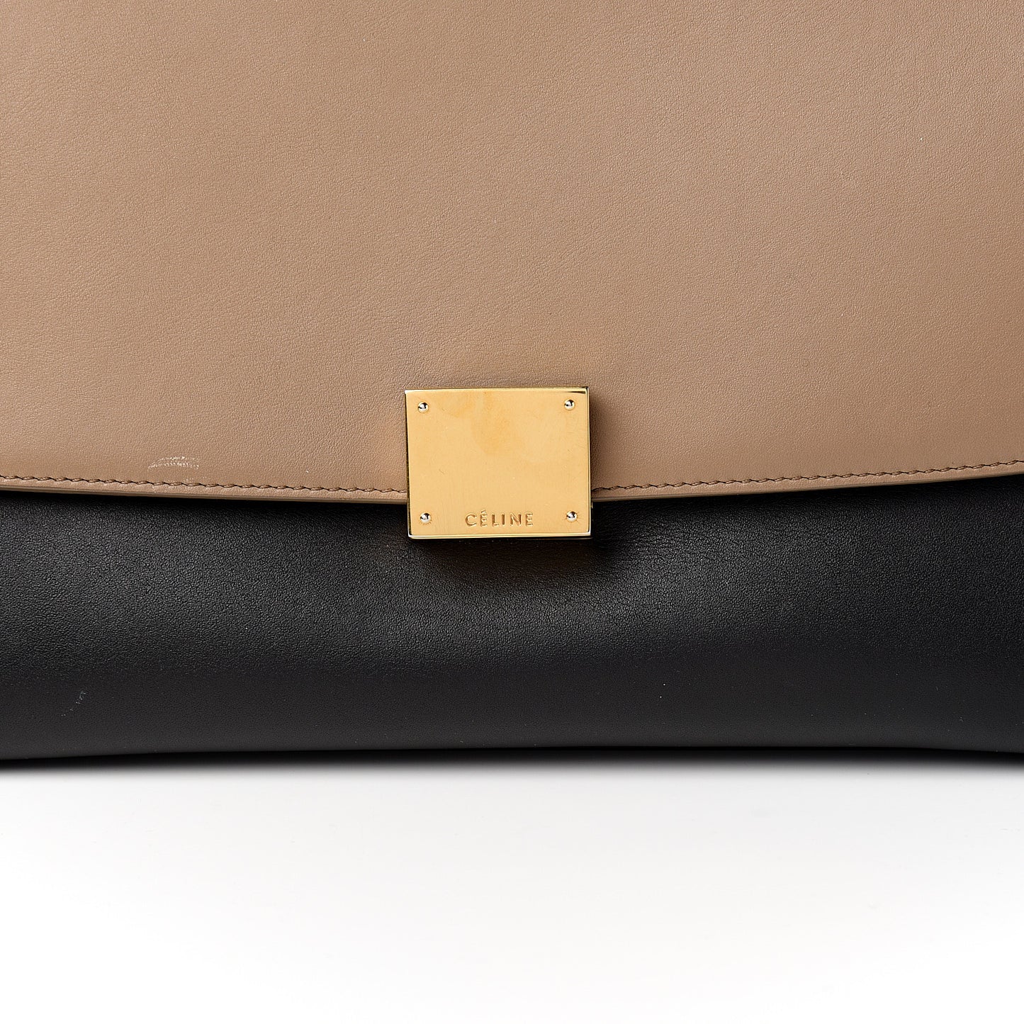 Smooth Calfskin Nubuck Small Tri-Color Trapeze Taupe