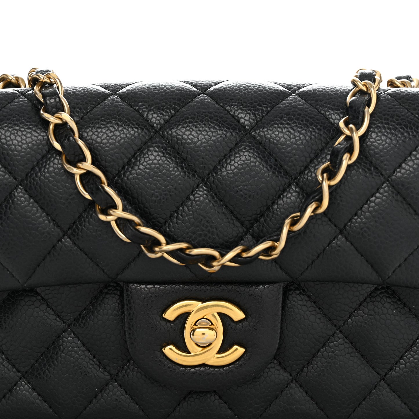 Caviar Quilted Mini Rectangular Flap Black
