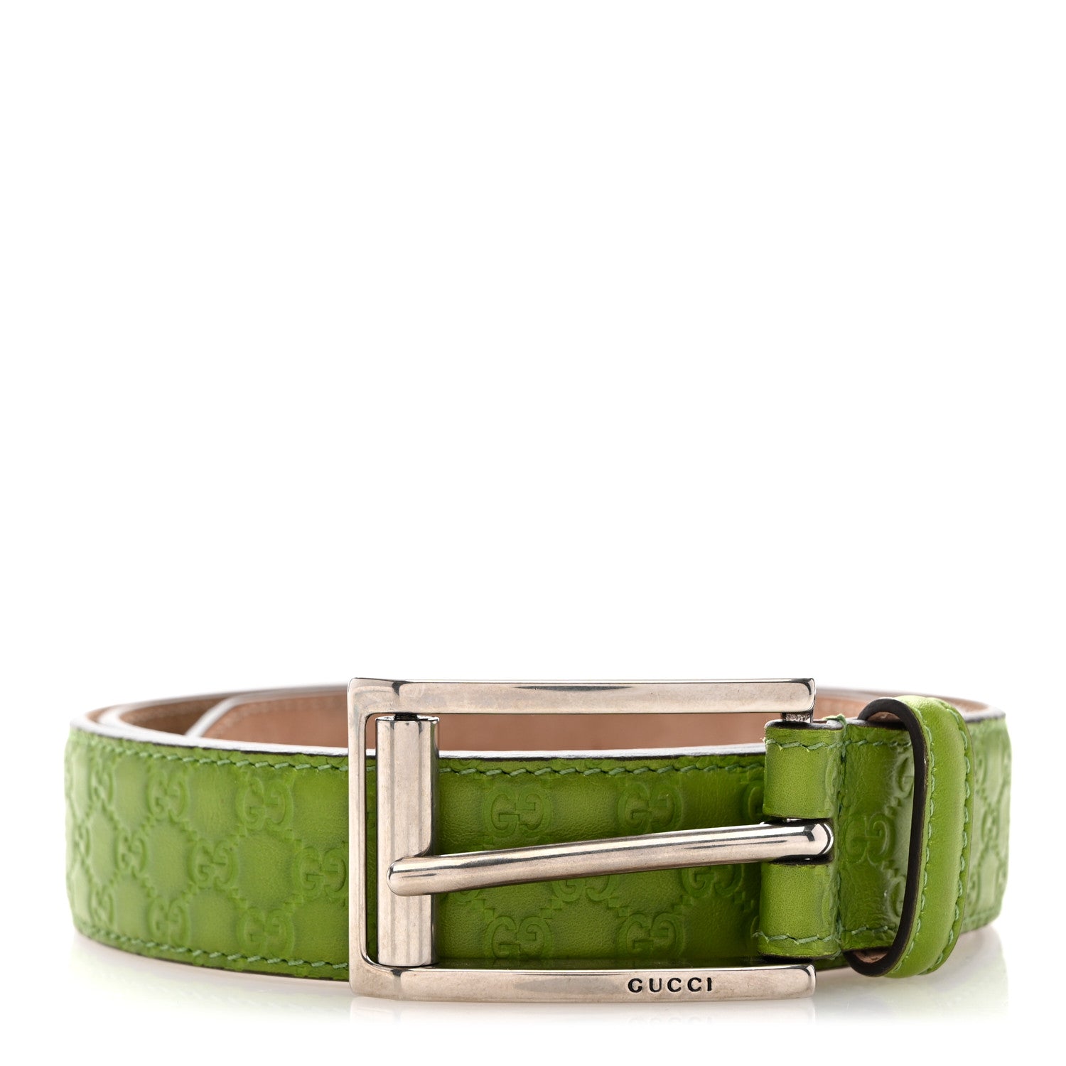 Gucci Microguccissima Calfskin Belt 90 36 Green 1 of 8