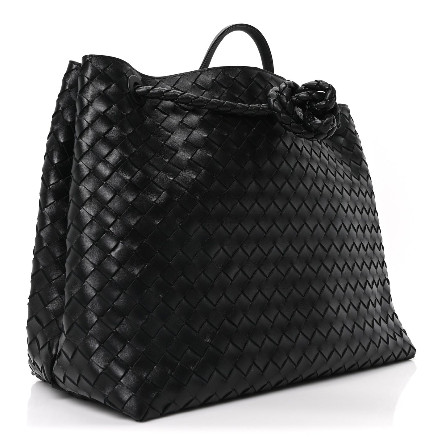 Nappa Intrecciato Large Andiamo Shoulder Bag Black