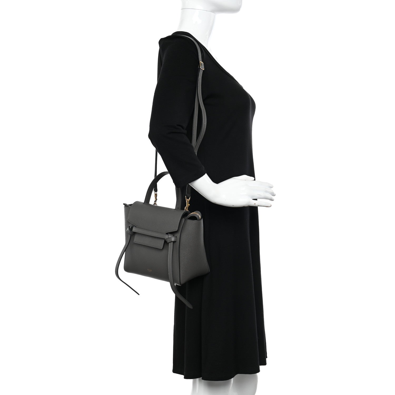 Celine Grained Calfskin Nano Belt Bag Grey 2 of 10