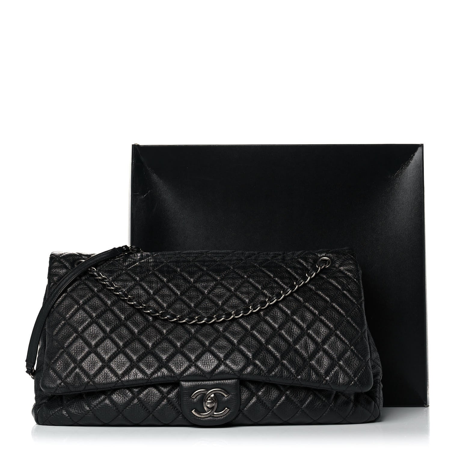 Chanel Calfskin Quilted XXL Travel Flap Bag Black 10 of 10