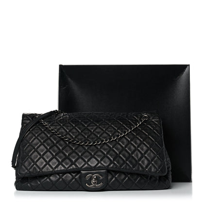 Chanel Calfskin Quilted XXL Travel Flap Bag Black 10 of 10