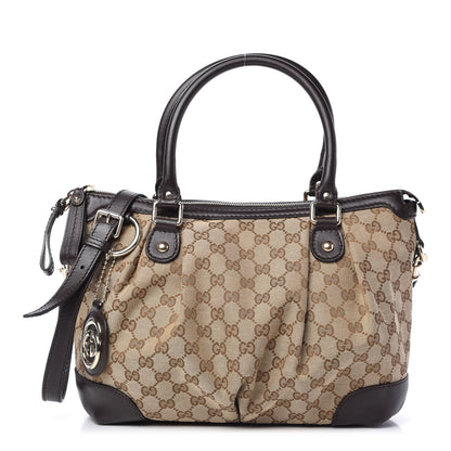 Gucci Monogram Medium Sukey Top Handle Dark Brown 1 of 11