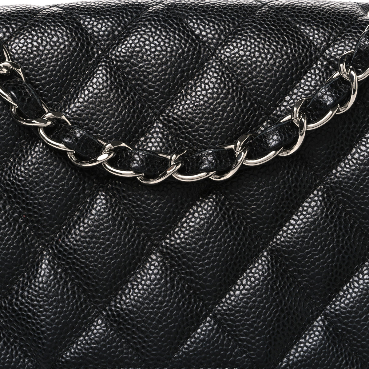 Caviar Quilted Jumbo Single Flap Black