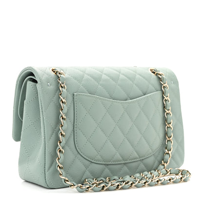 Chanel Caviar Quilted Medium Double Flap Dark Green 3 of 10