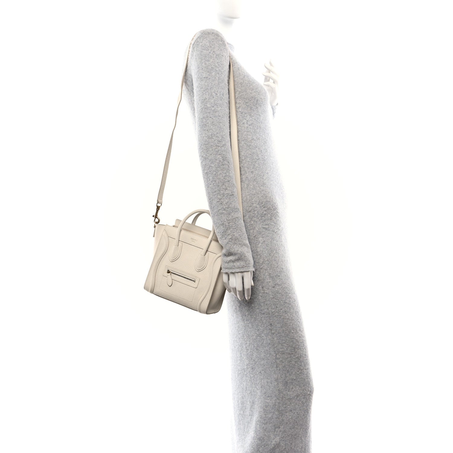 Celine Goatskin Nano Luggage White 2 of 12