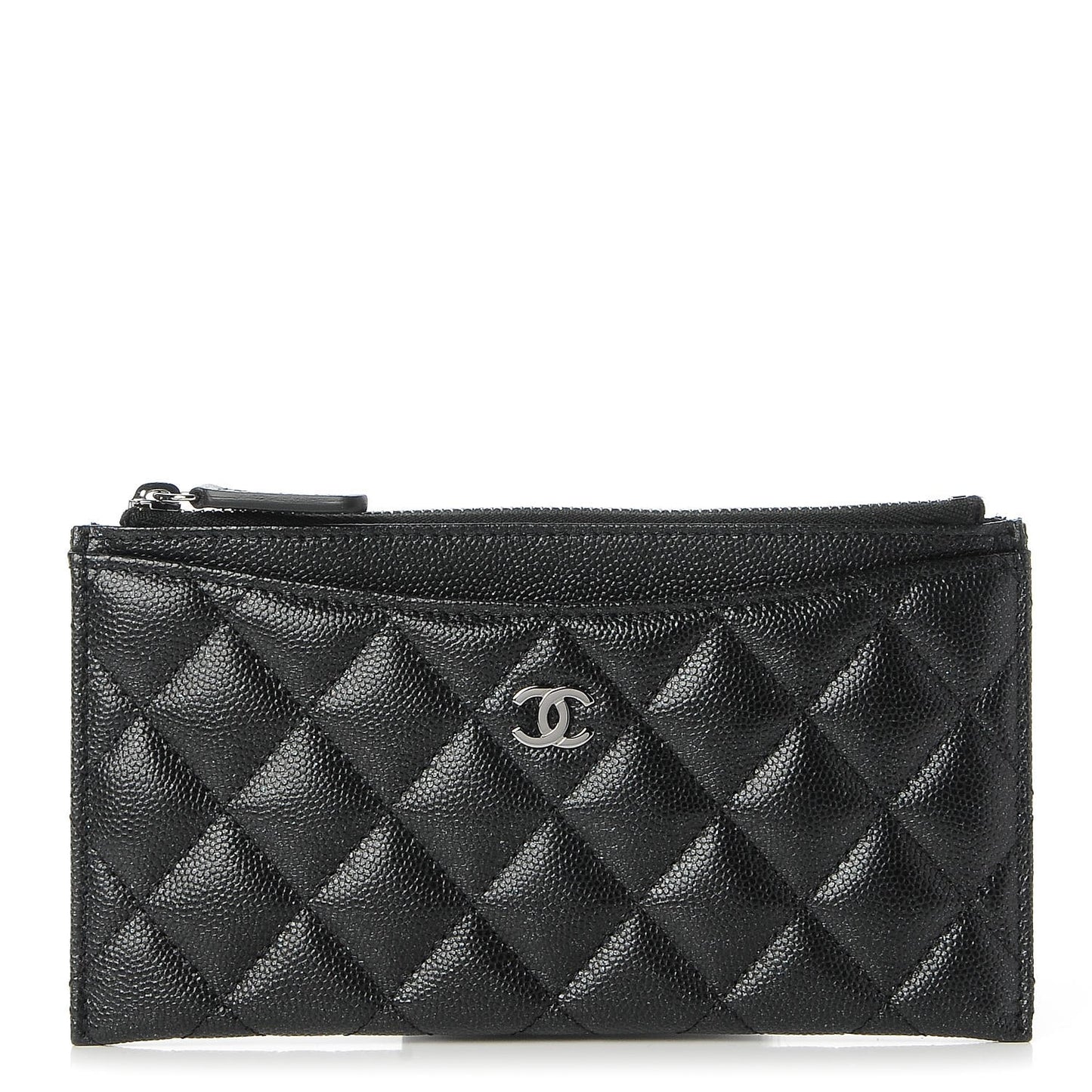 Caviar Quilted Classic Zip Pouch Black
