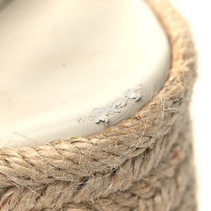Saint Laurent Calfskin Tribute 95 Platform Espadrille Wedge Sandals 38.5 Porcellana 11 of 11