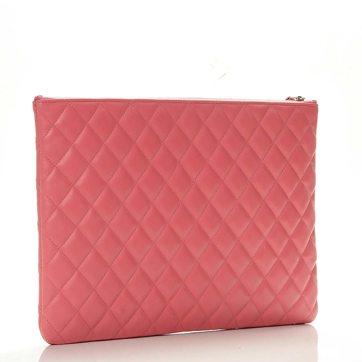 Lambskin Quilted Large Casino Beauty CC Cosmetic Case Fuchsia