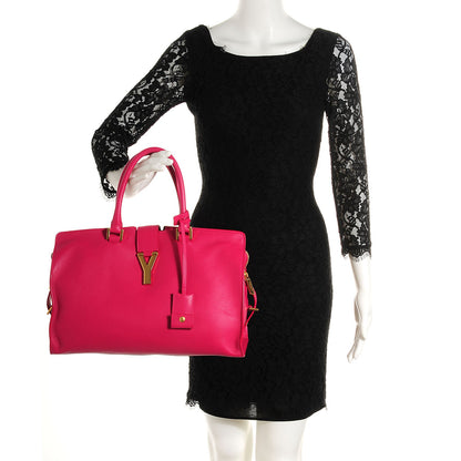 Saint Laurent Calfskin Medium Classic Y Cabas Fuchsia 2 of 7