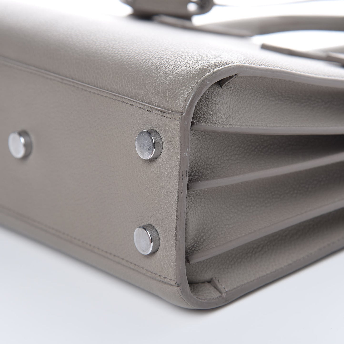 Grained Calfskin Nano Sac De Jour Gray