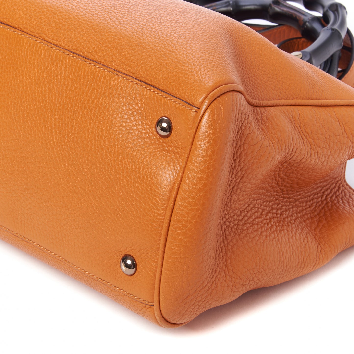 Cellarius Calfskin Medium Bamboo Shopper Tote Orange