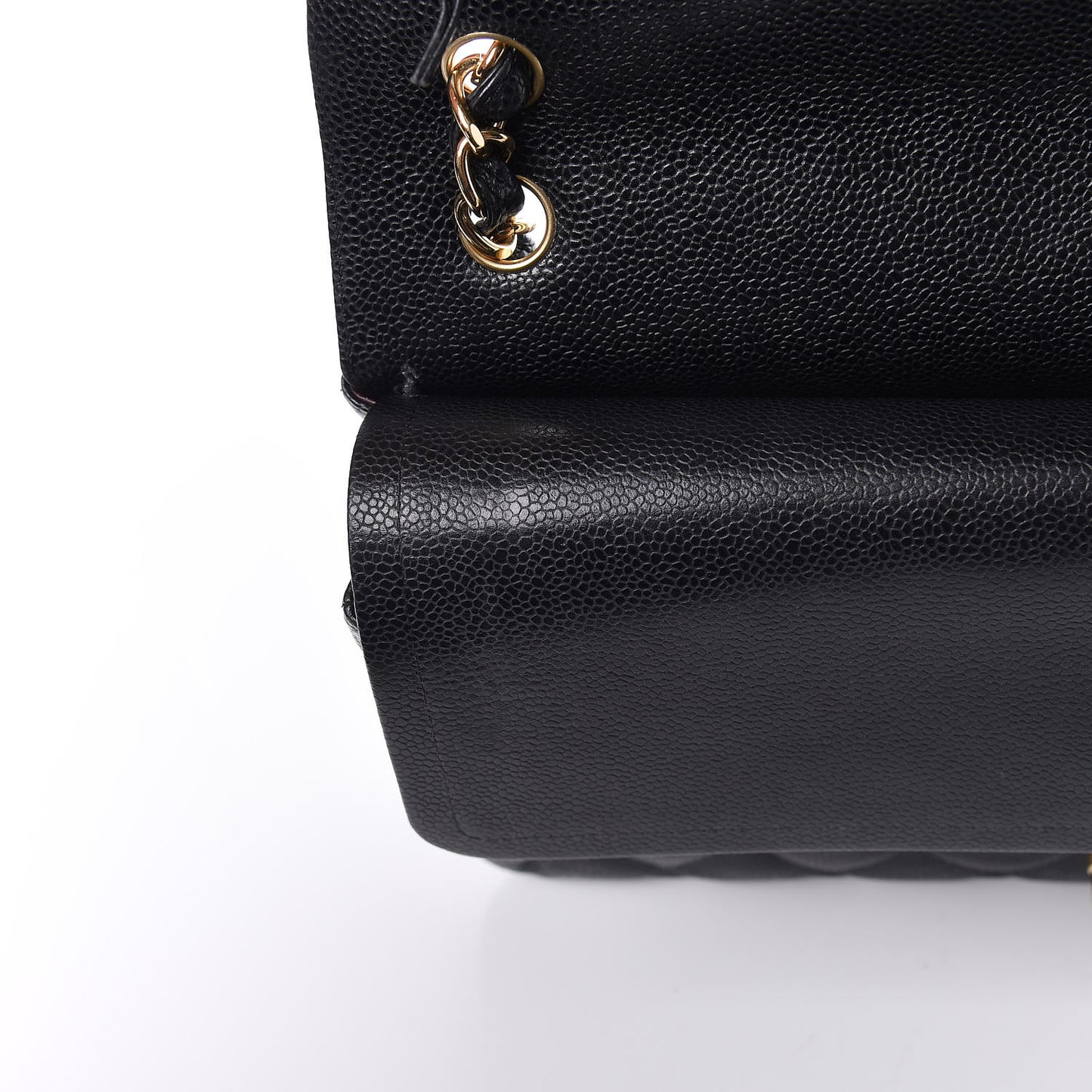 Caviar Quilted Jumbo Double Flap Black