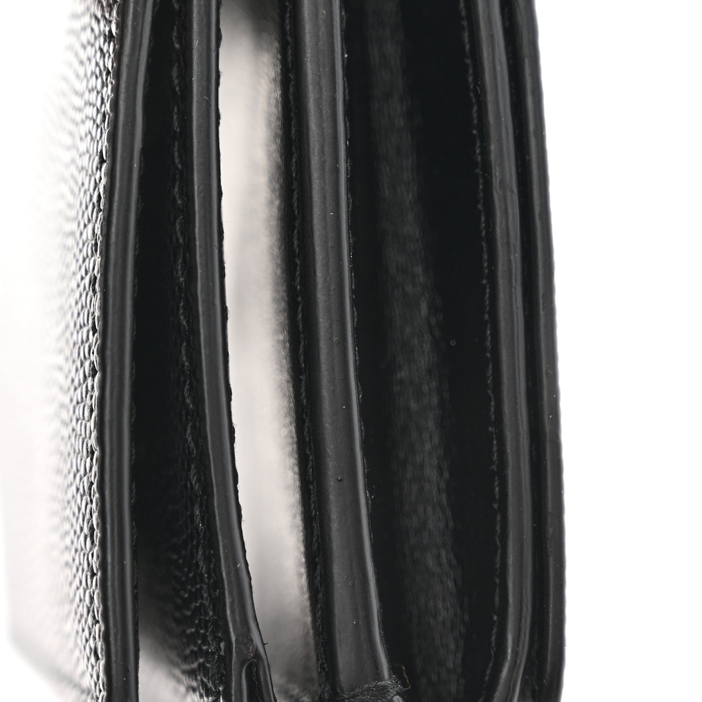 Grained Calfskin TB Compact Tri-Fold Wallet Black