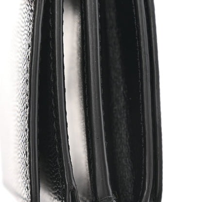 Burberry Grained Calfskin TB Compact Tri-Fold Wallet Black 11 of 11