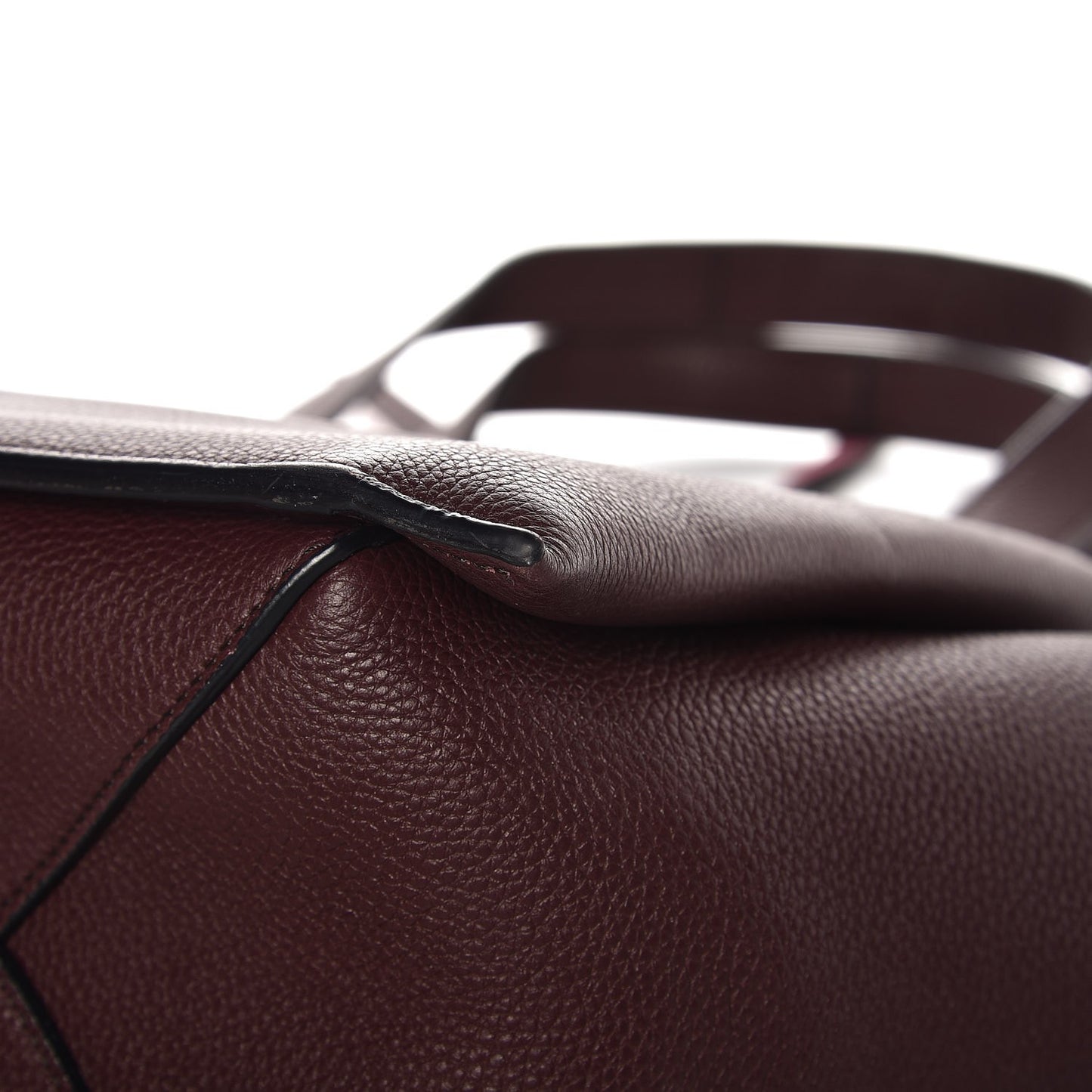 Baby Grained Calfskin Small Tri-Fold Bag Burgundy