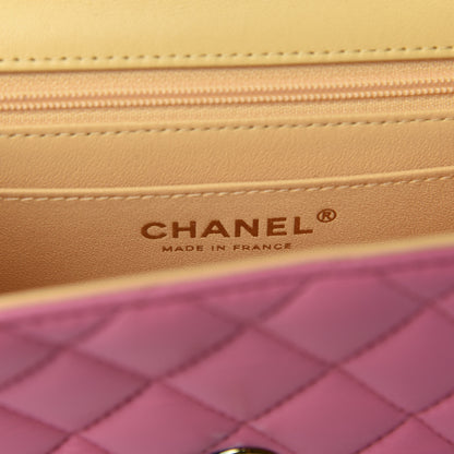 Chanel Lambskin Quilted Mini Rectangular Flap Pink Yellow 8 of 10