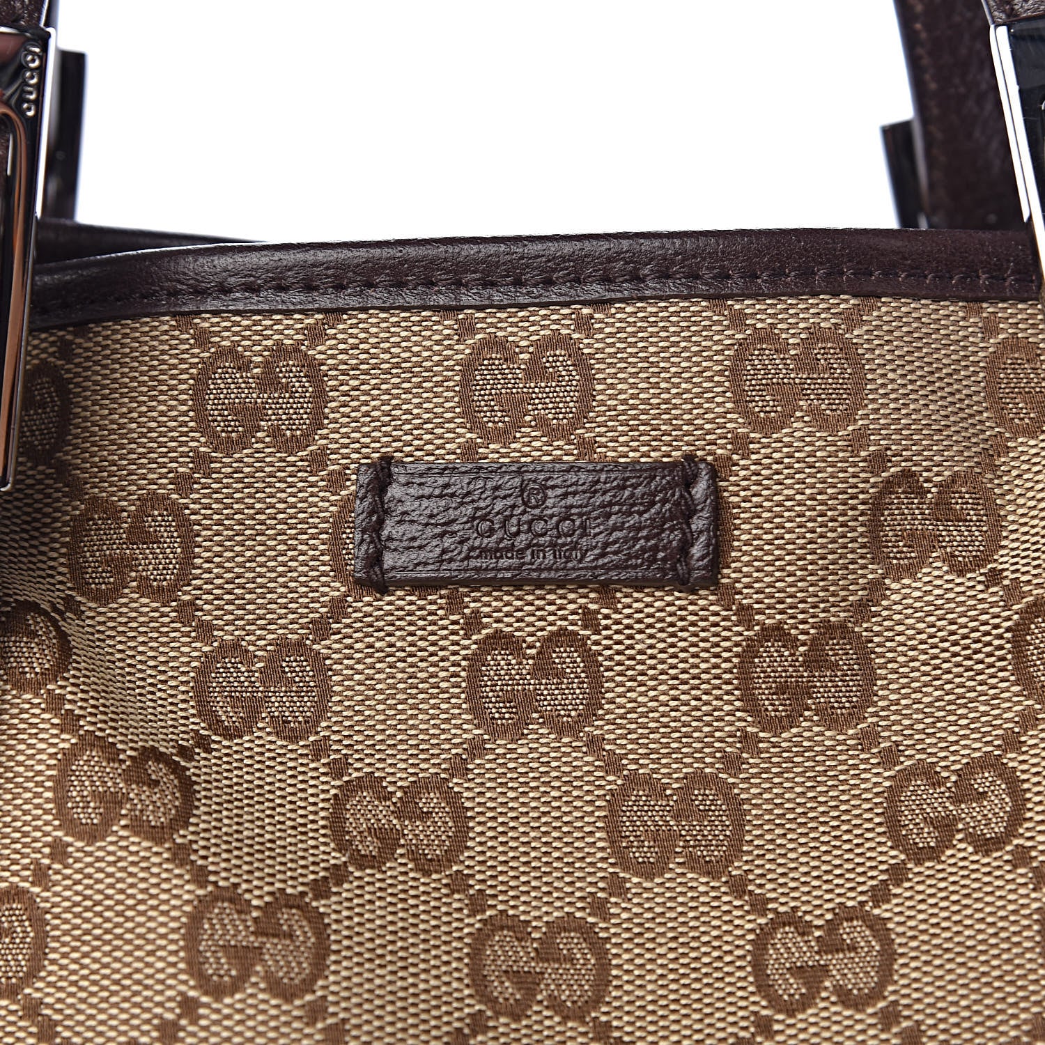 Gucci GG Monogram Medium Web Handle Vertical Tote Bag Dark Brown 8 of 10