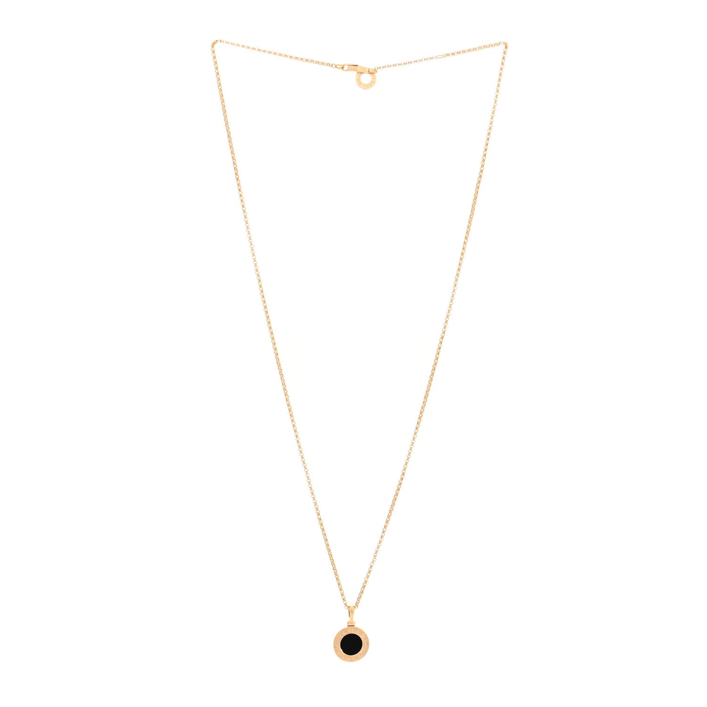 18K Yellow Gold Black Onyx BVLGARI BVLGARI Pendant Necklace