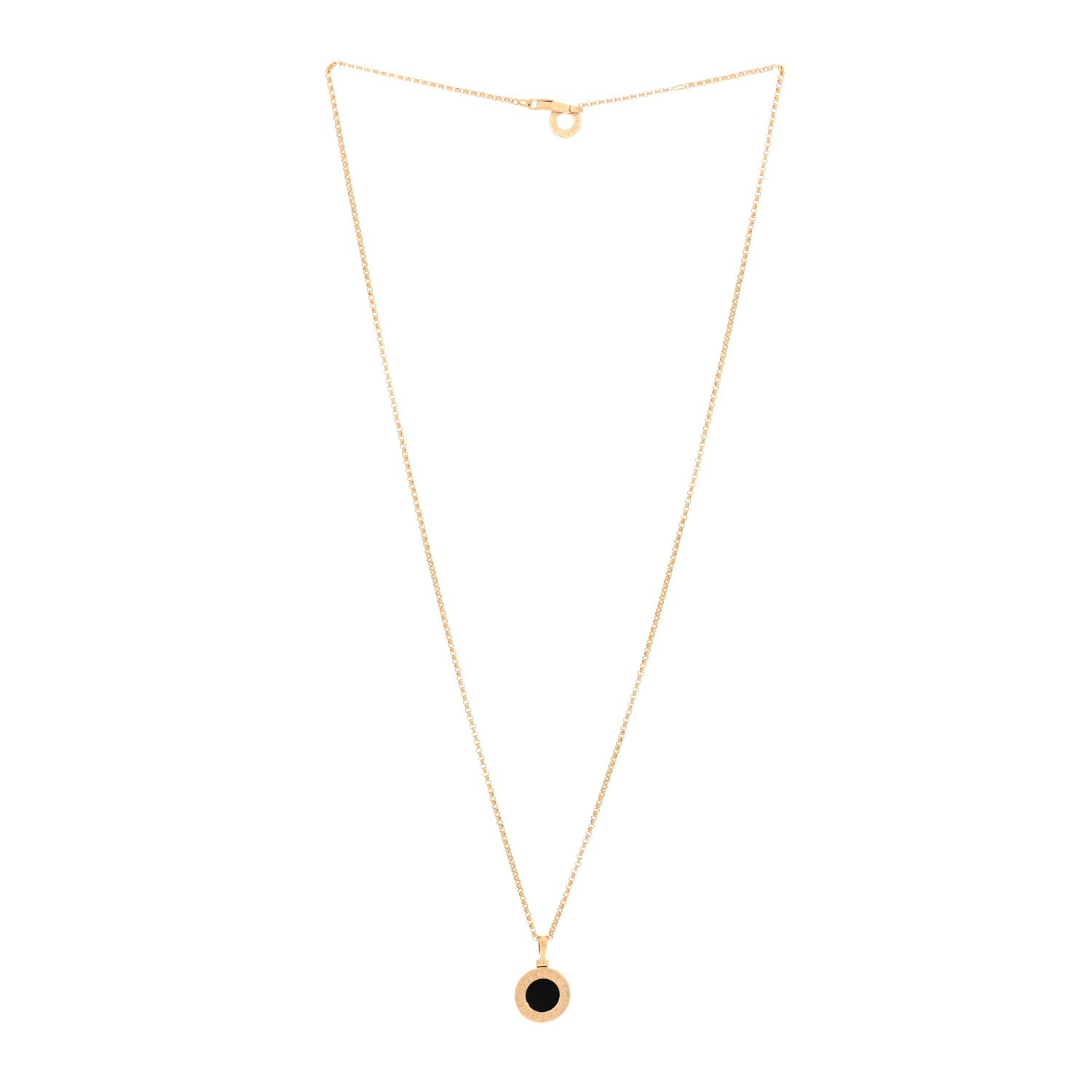 Bulgari 18K Yellow Gold Black Onyx BVLGARI BVLGARI Pendant Necklace 3 of 4