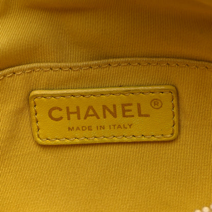 Chanel Crumpled Glazed Lambskin Quilted Waist Bag Fanny Pack Yellow 6 of 10