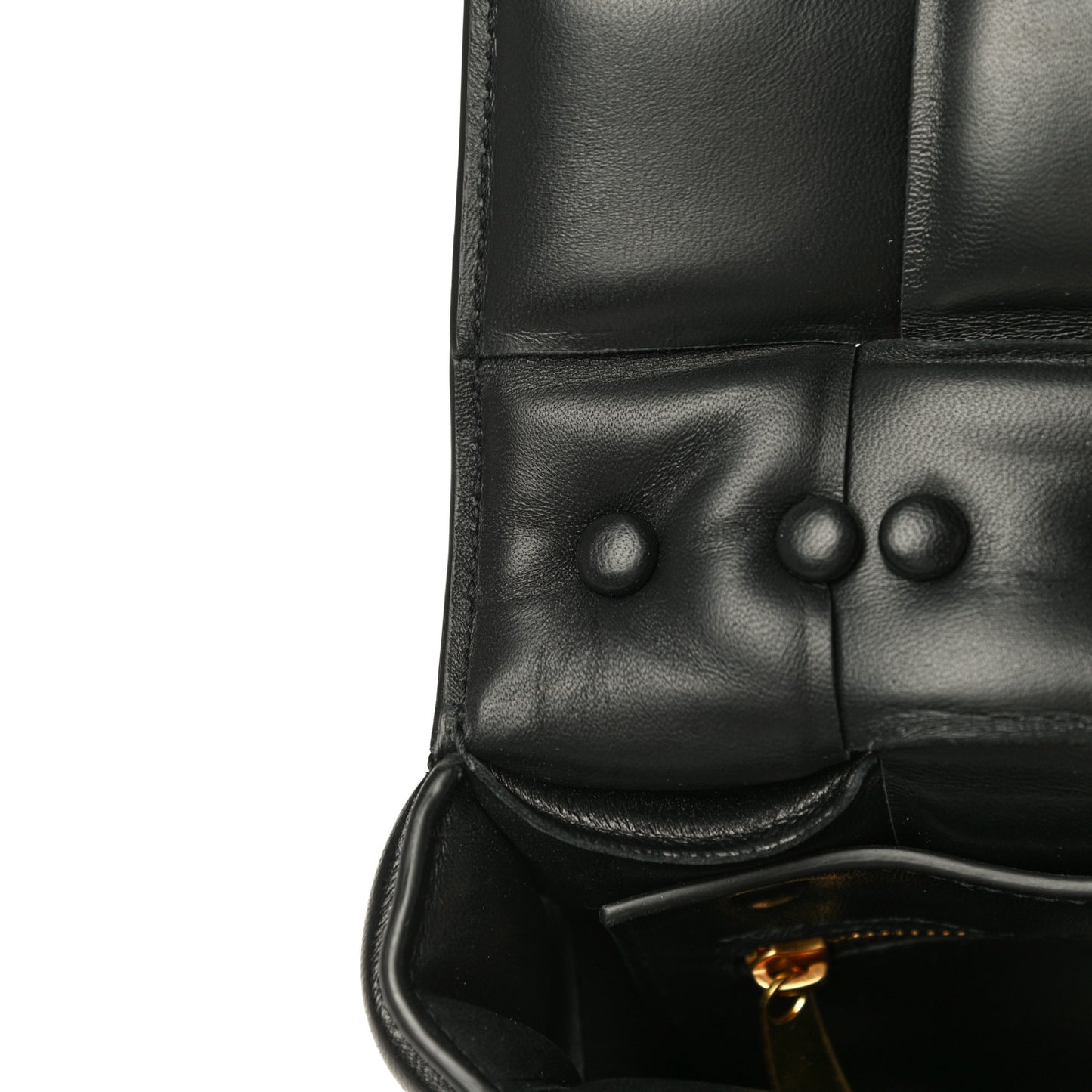 Lambskin Maxi Intreccio Padded Chain Cassette Crossbody Bag Black