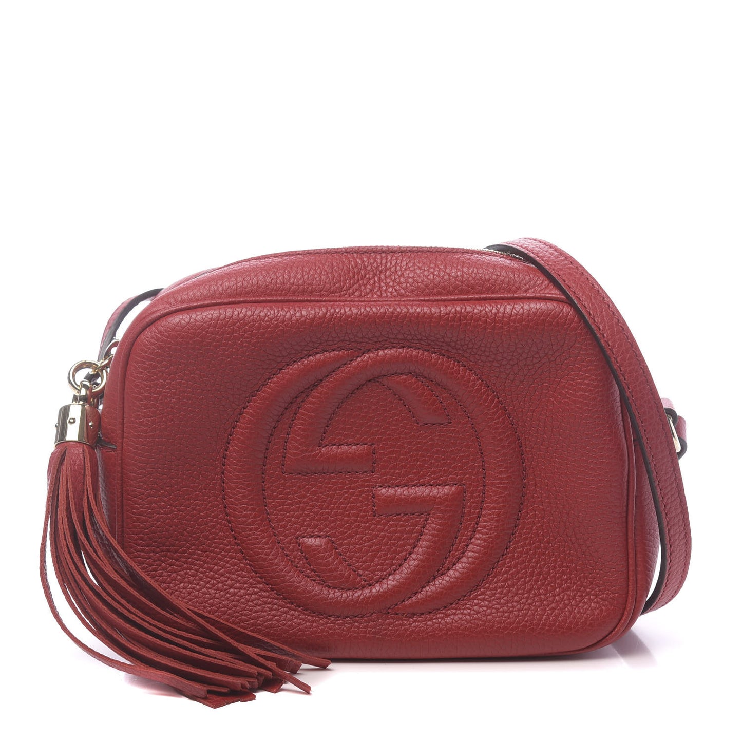 Pebbled Calfskin Small Soho Disco Bag Tabasco Red