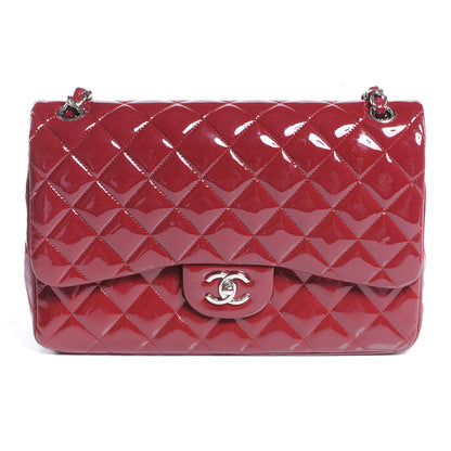 Chanel Patent Jumbo Double Flap Red 1 of 8