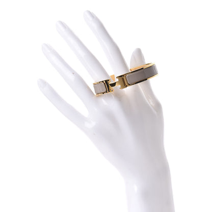 Hermes Enamel Narrow Clic Clac H Bracelet PM Marron Glace 2 of 5