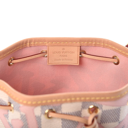 Louis Vuitton Damier Azur Tahitienne Nano Noe Rose Ballerine 8 of 9