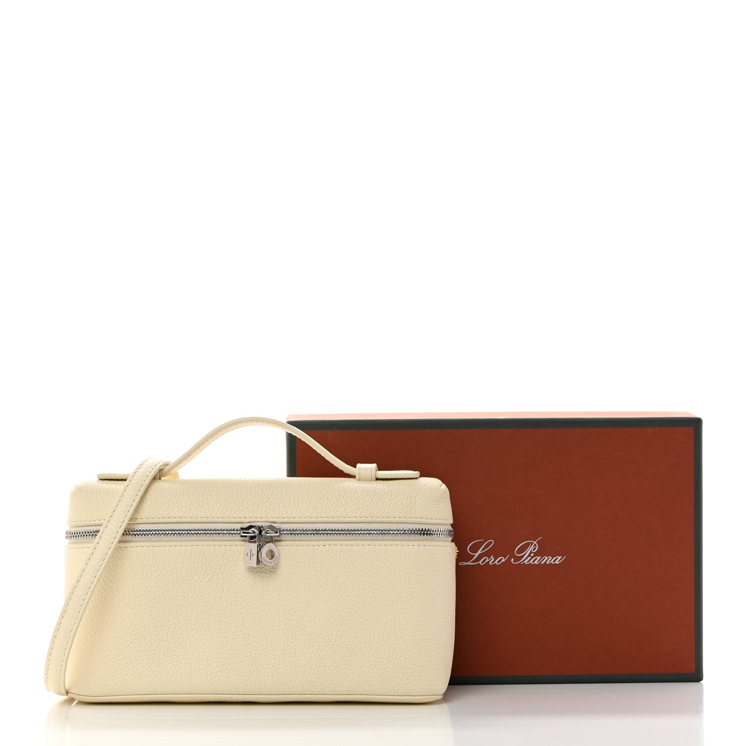 Loro Piana Grained Calfskin L19 Extra Pocket Pouch Whisper White 10 of 10