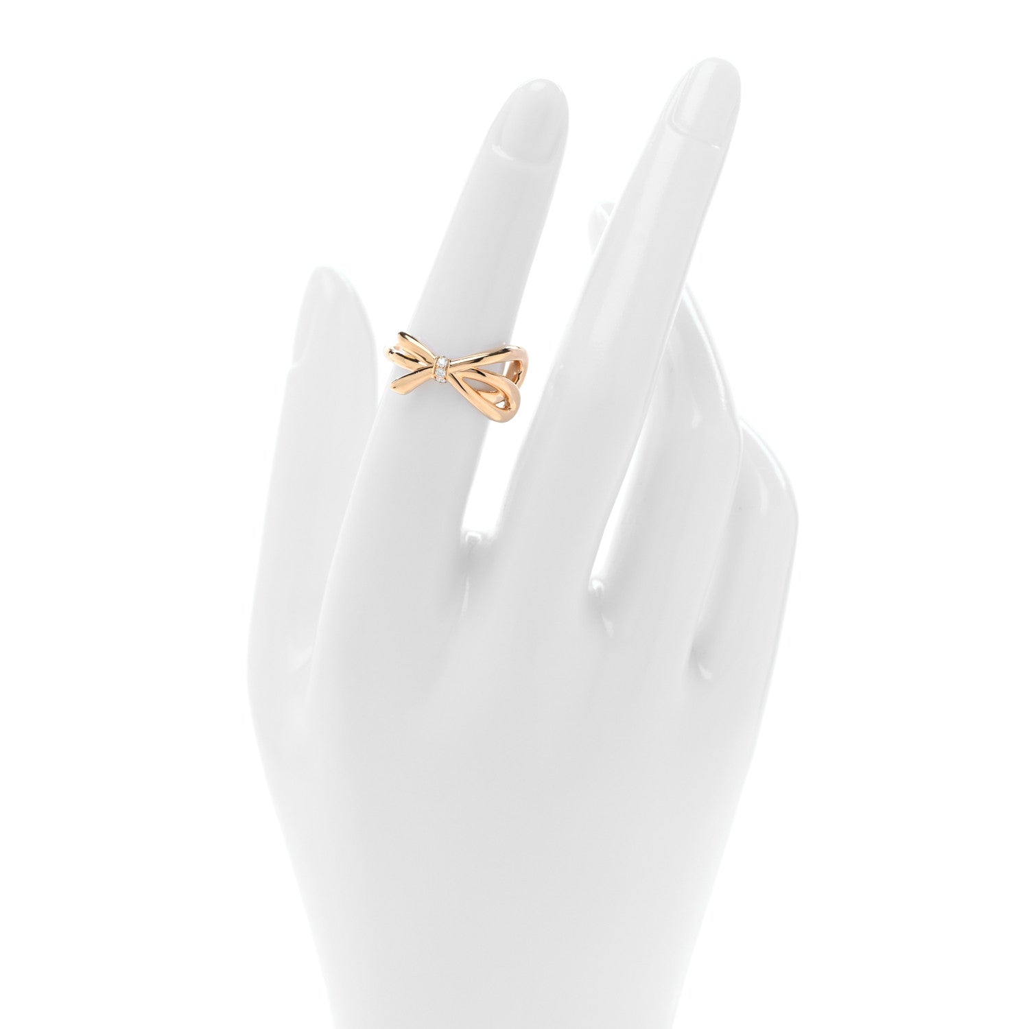 Tiffany 18K Rose Gold Diamond Bow Ring 49 5 2 of 4