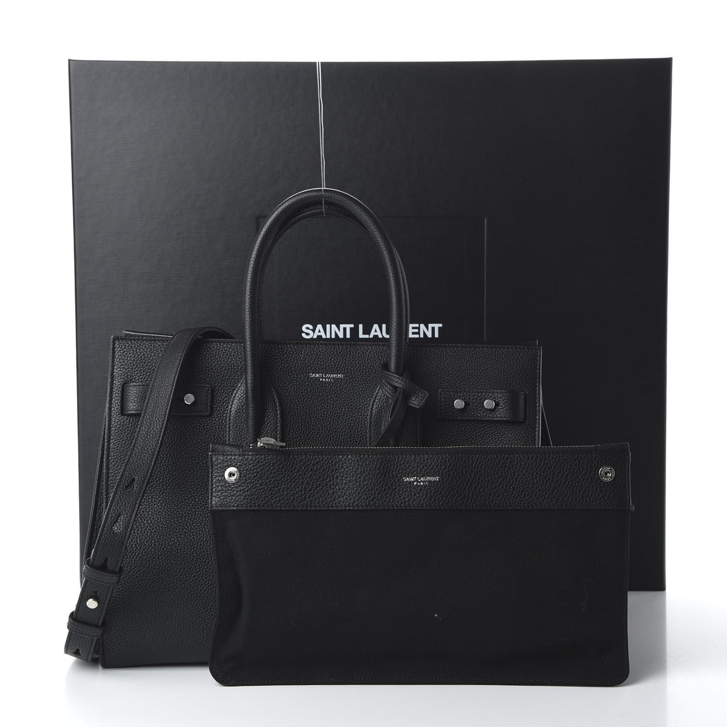 Grained Calfskin Small Supple Sac De Jour Black